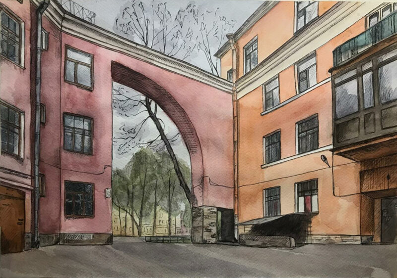 Дворик на Тракторной улице, Санкт-Петербург. Педагог Юрий Погудин